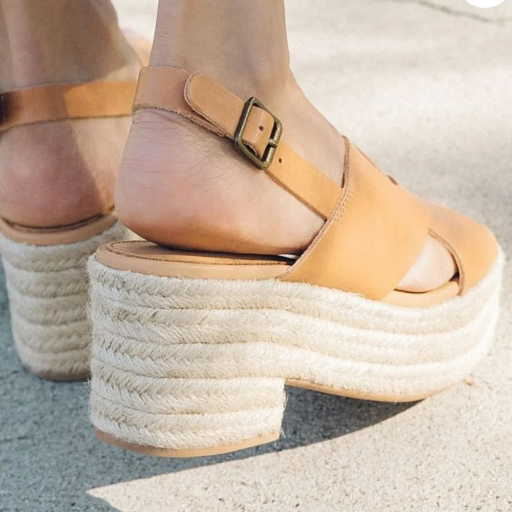 Soludos amalfi espadrille platform leather sandals